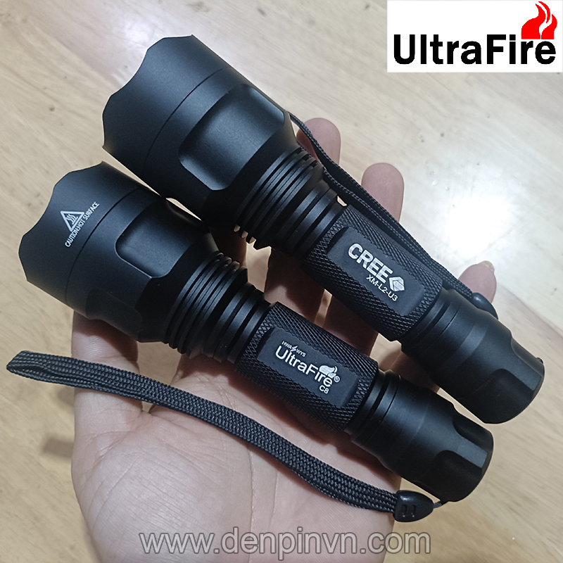 Đèn pin Ultrafire C8 led Cree XML2-U3 dòng đèn pin siêu sáng Đèn pin Ultrafire C8 led Cree XML2-U3 dòng đèn pin siêu sáng