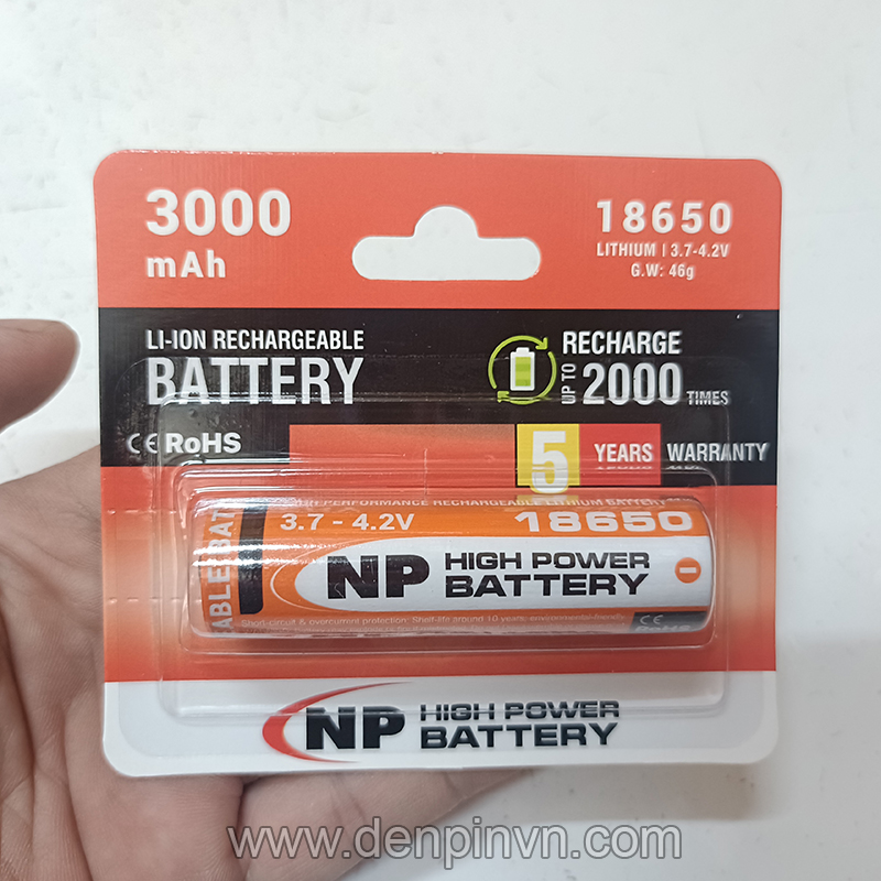 Pin sạc 18650 NP 3000mAh 3.7V Pin sạc 18650 NP 3000mAh 3.7V