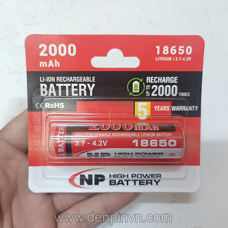 Pin sạc 18650 NP 2000mAh 3.7V Pin sạc 18650 NP 2000mAh 3.7V